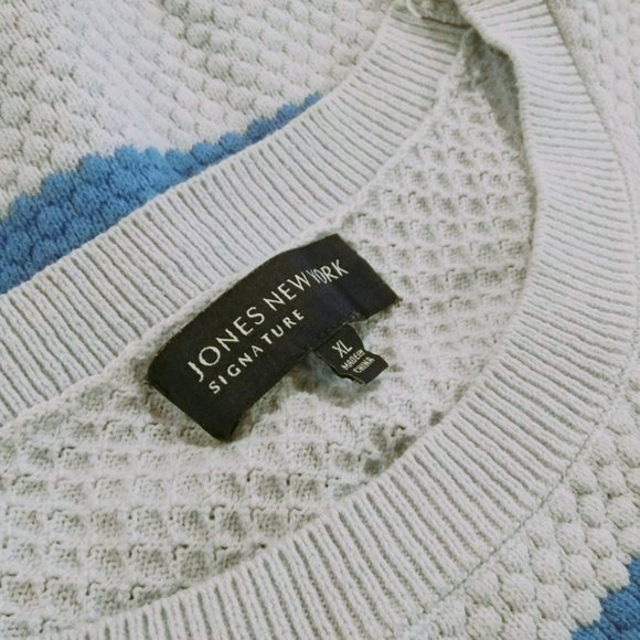 Jones New York Signature Blue Pink Striped Sweater - Picture 4 of 4